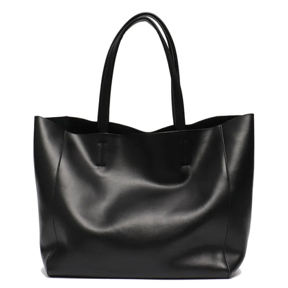 Tote Bags- Versatile Genuine Leather Tote Bag - Office to Outing- Black- Pekosa Women Fashion