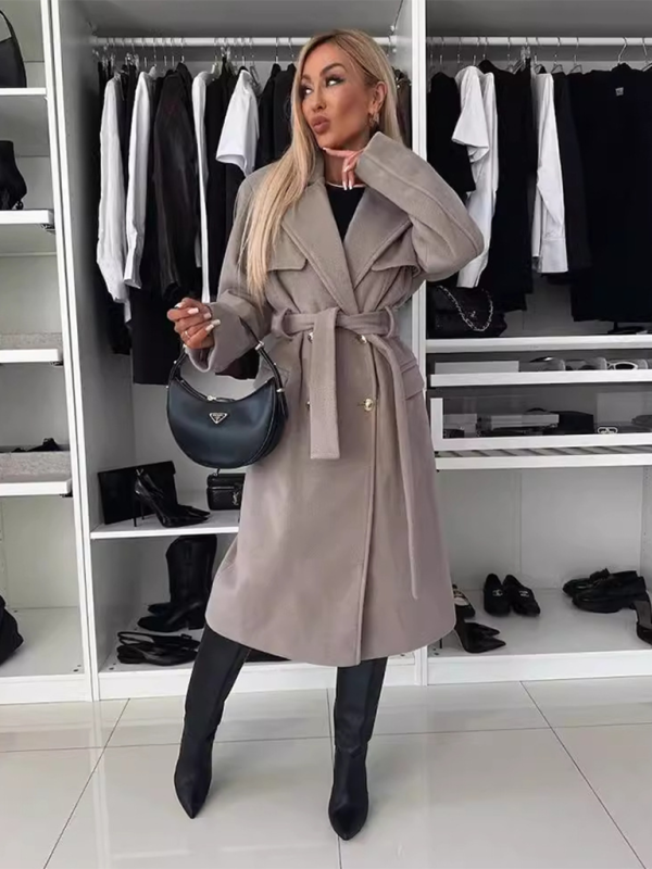 Trench Coats - Ladies Wool Trench Coat