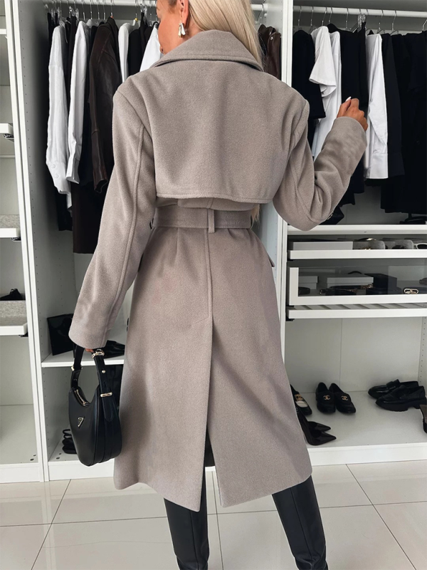 Trench Coats - Ladies Wool Trench Coat