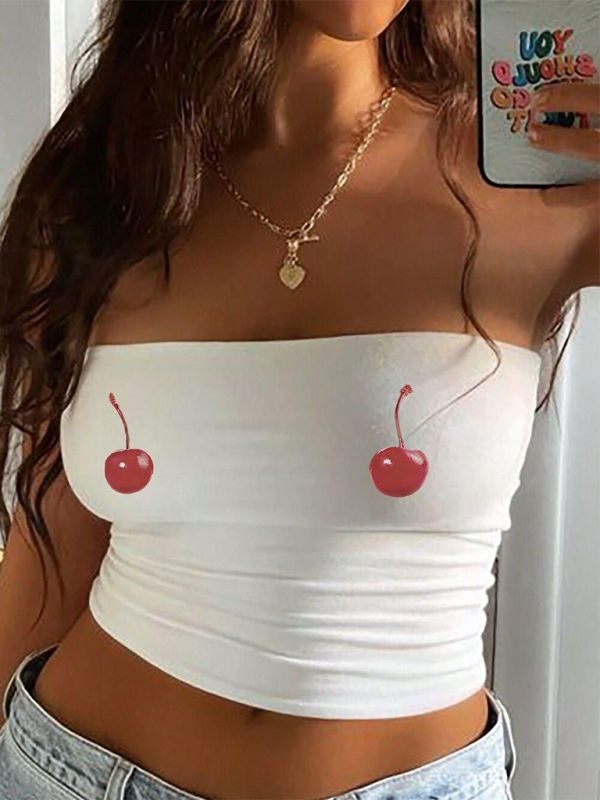 Cherry Sweet Strapless Bandeau Top