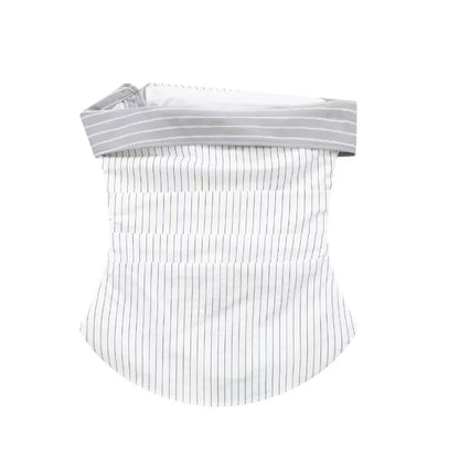 Tube Tops - Menswear-inspired Asymmetric Strapless Stripe Top