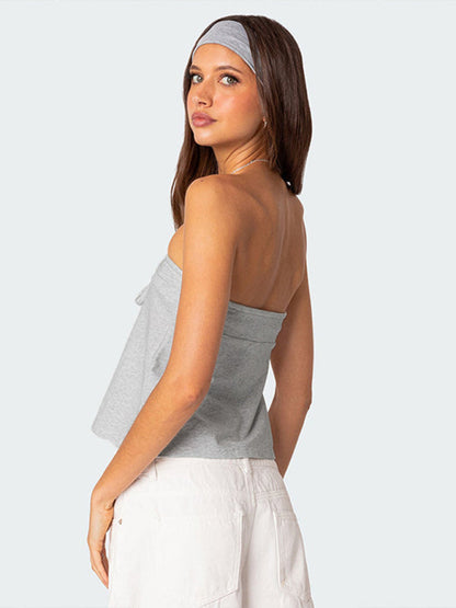 Sommerliches, trägerloses Bandeau-Top zum Binden für Damen