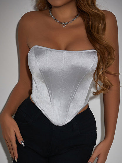 Vibrant Victorian Satin Corset Top for Trendy Night Outs