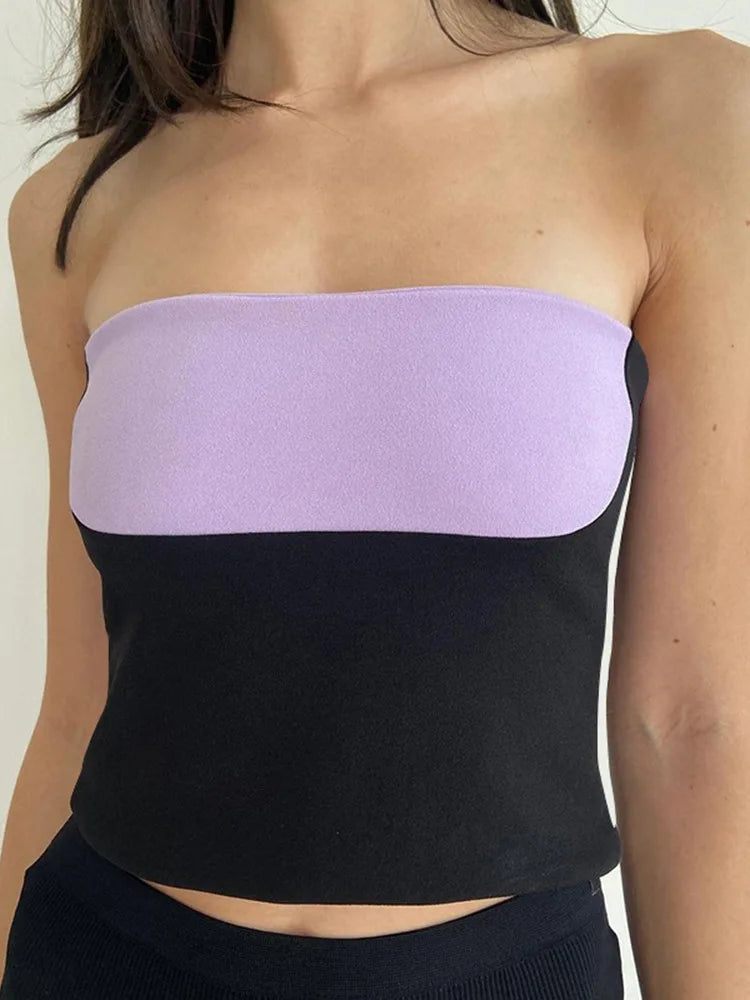 Tube Tops- Women Bandeau Crop Top in Bold Colors- - Pekosa Women Fashion