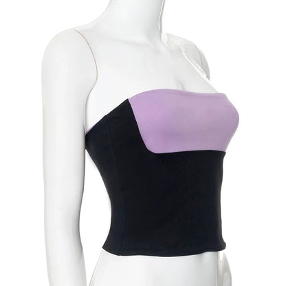 Tube Tops- Women Bandeau Crop Top in Bold Colors- - Pekosa Women Fashion