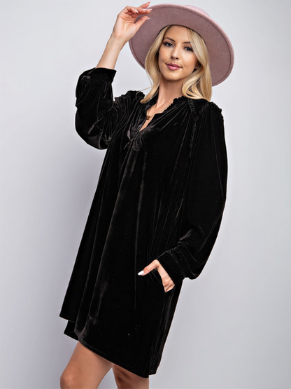 Tunic Dresses- Luxurious Velvet Tunic Dress for Layering This Winter