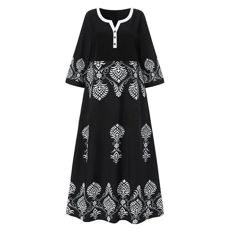 Tunic Dresses- Monochromatic Tunic Maxi Dress for Summer- - Pekosa Women Fashion