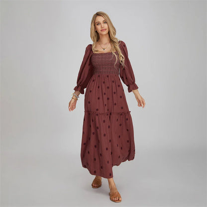 Vacation Dresses- Boho Floral Embroidered Long Dress for Casual Weddings- - Pekosa Women Fashion