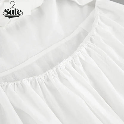 Robe en coton taille empire