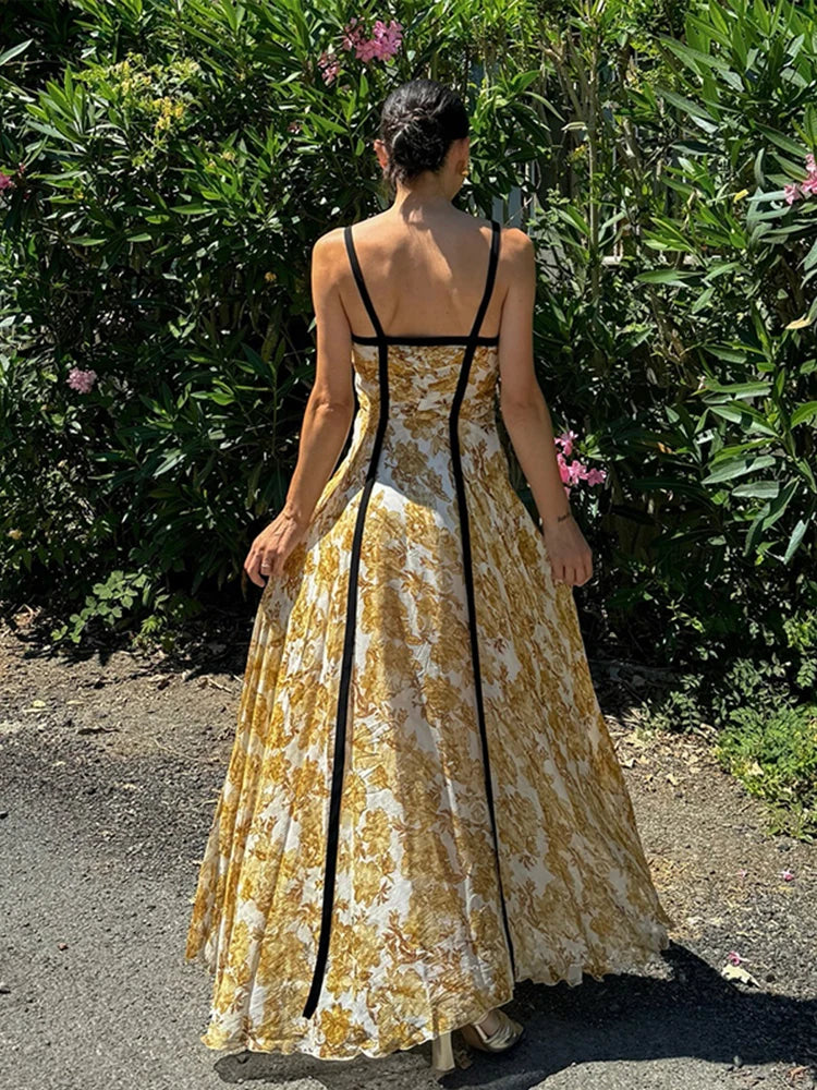 Vacation Dresses - Floral Cocktail Boho Maxi Dress for Outdoor Weddings