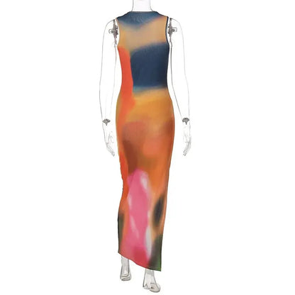 Vacation Dresses- Sunset Hues Maxi Dress for Concerts & Parties- - Pekosa Women Fashion