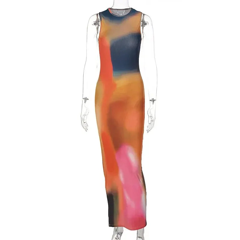 Vacation Dresses- Sunset Hues Maxi Dress for Concerts & Parties- - Pekosa Women Fashion