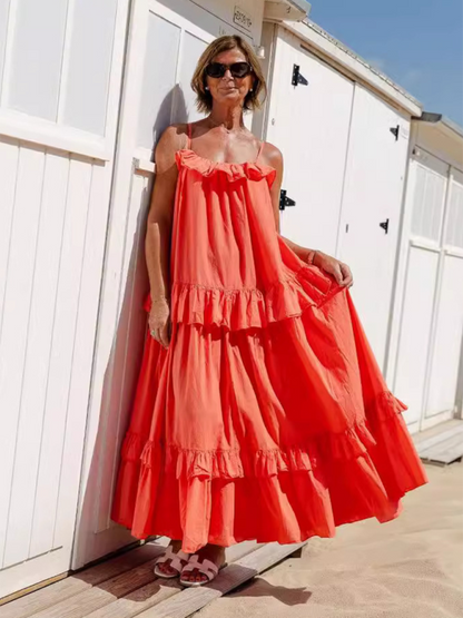 Maxi Vacation Tent Tiered Dress for Tropical Adventures