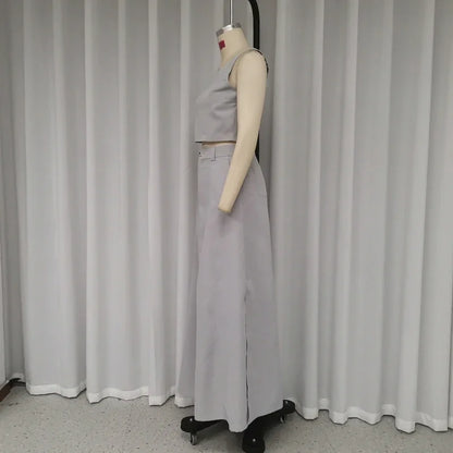 Crop Cami Top & A-Line Maxi Skirt Set for Women