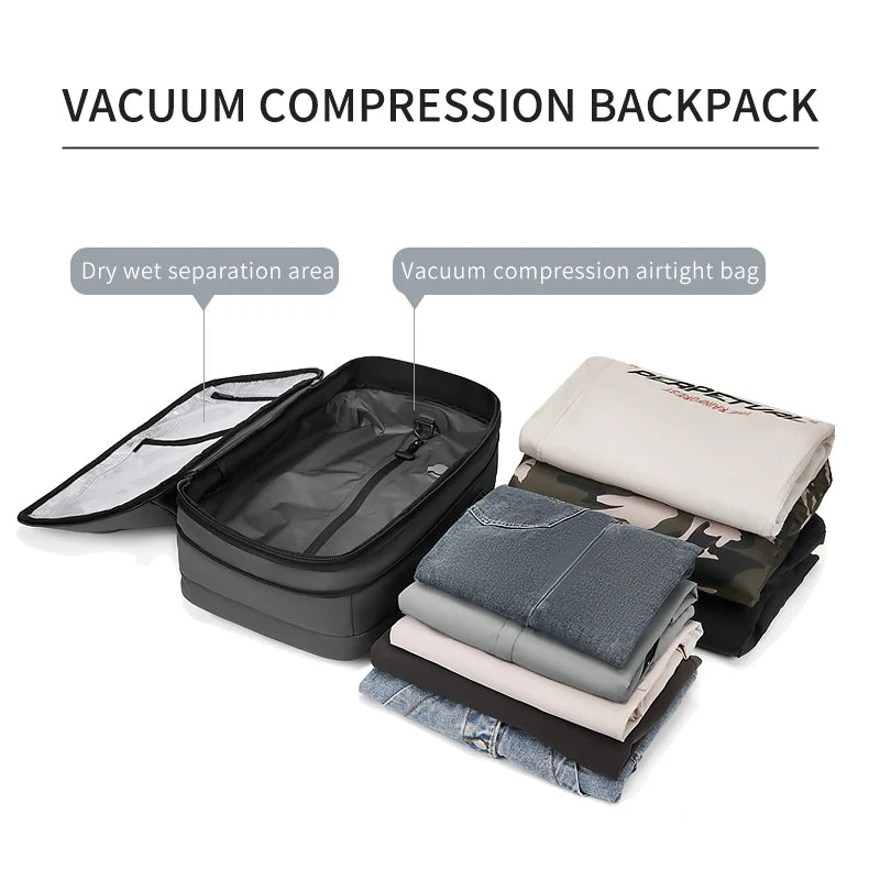 Vacuum Compression Backpack - Voyager Elite 17-Inch Laptop Backpack with Vacuum Compression