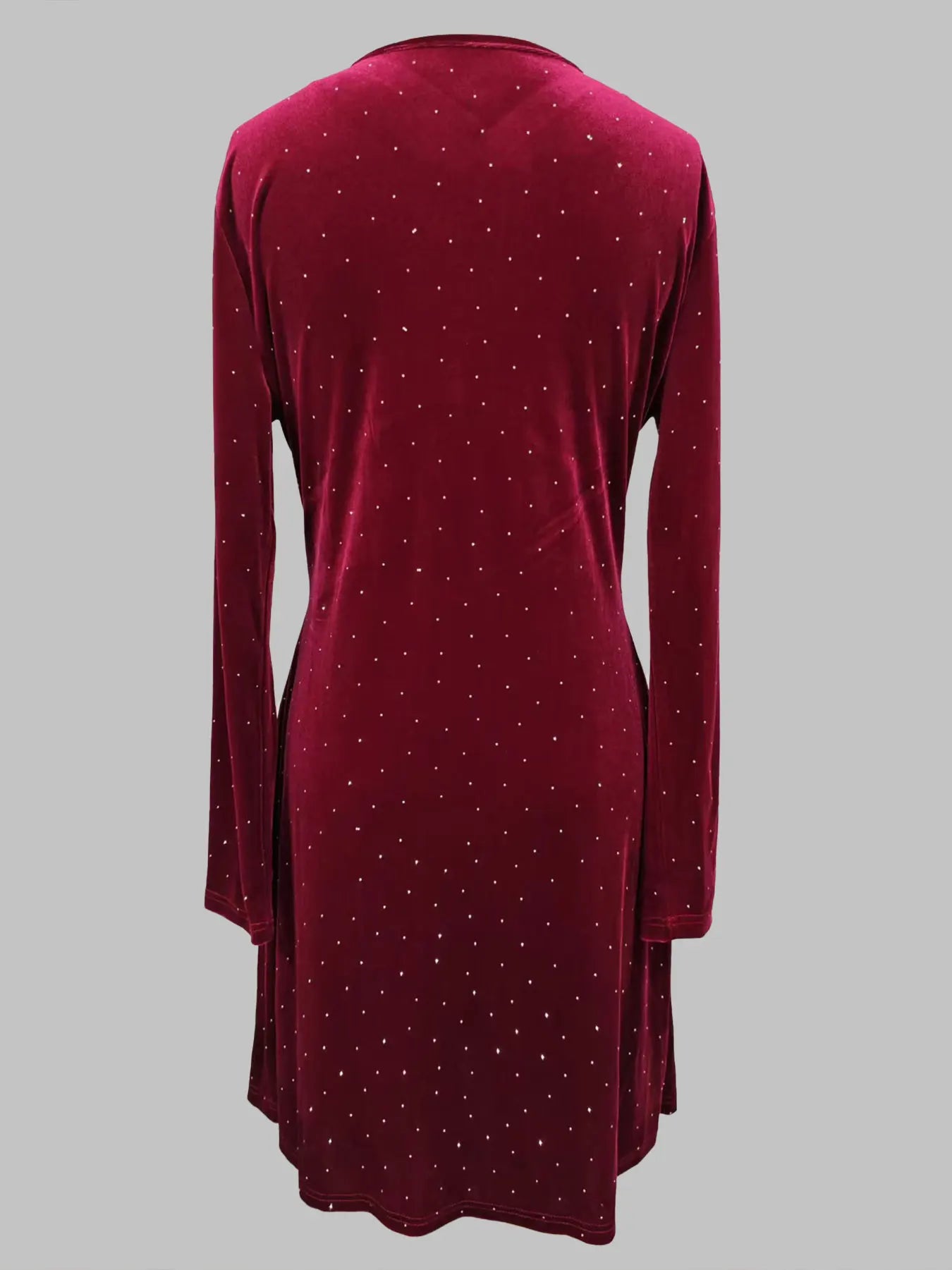 Velvet Dresses - Sparkle Velour Holiday Dress with Festive Long Sleeve