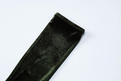 Velvet Dresses - Trendy Green Velvet Party Dress & Gloves