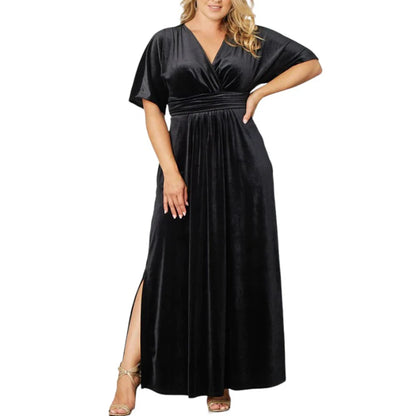 Velvet Dresses- Velvet Evening Gown Dress Plus Size for Holidays