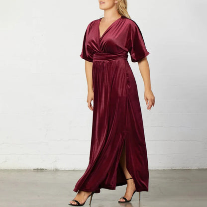 Velvet Dresses- Velvet Evening Gown Dress Plus Size for Holidays