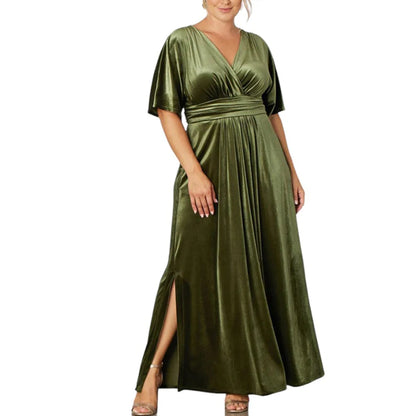 Velvet Dresses- Velvet Evening Gown Dress Plus Size for Holidays