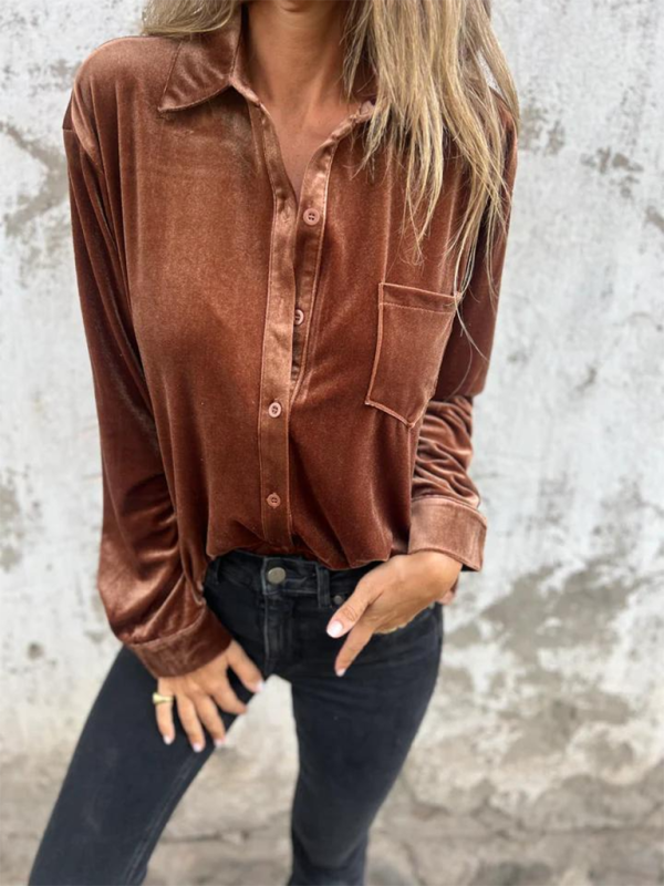 Velvet Shirts - Classic Velvet Button-Down Fall Shirt