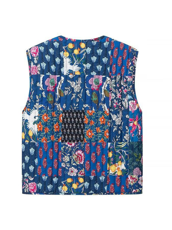 Vests - Floral Quilted Vest for Women | Relaxed Fit & Comfortable