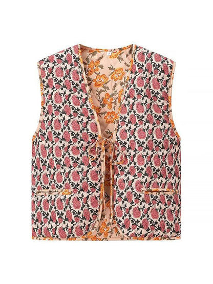 Vests - Floral Quilted Vest for Women | Relaxed Fit & Comfortable