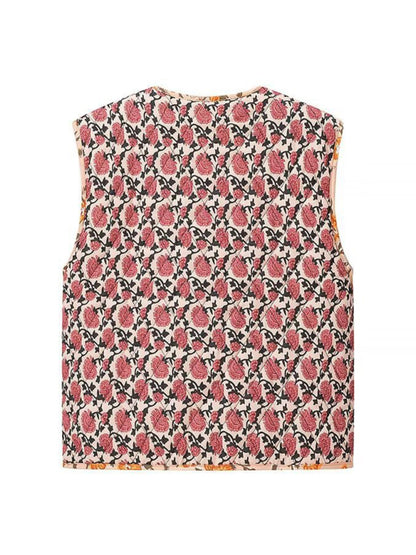 Vests - Floral Quilted Vest for Women | Relaxed Fit & Comfortable