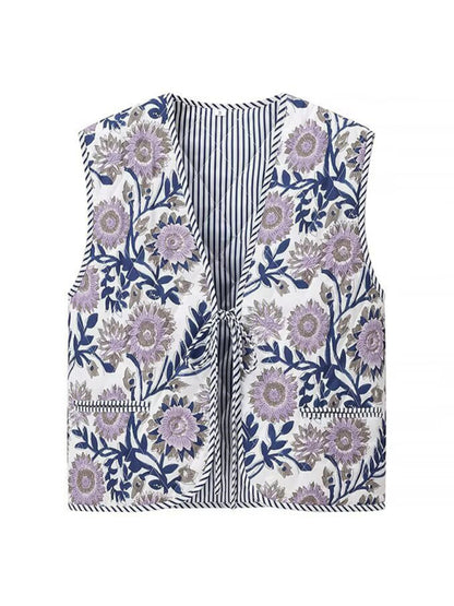 Vests - Floral Quilted Vest for Women | Relaxed Fit & Comfortable