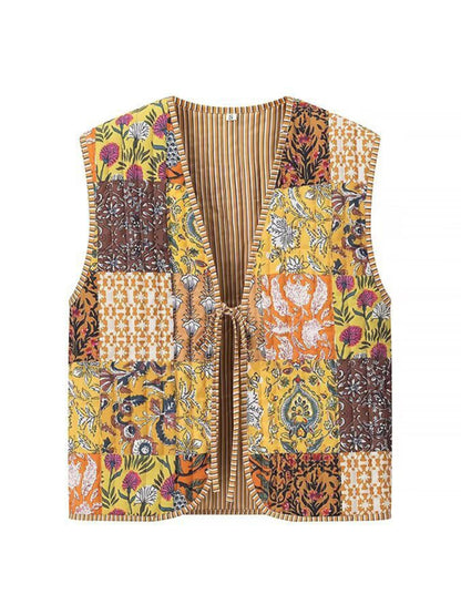 Vests - Floral Quilted Vest for Women | Relaxed Fit & Comfortable