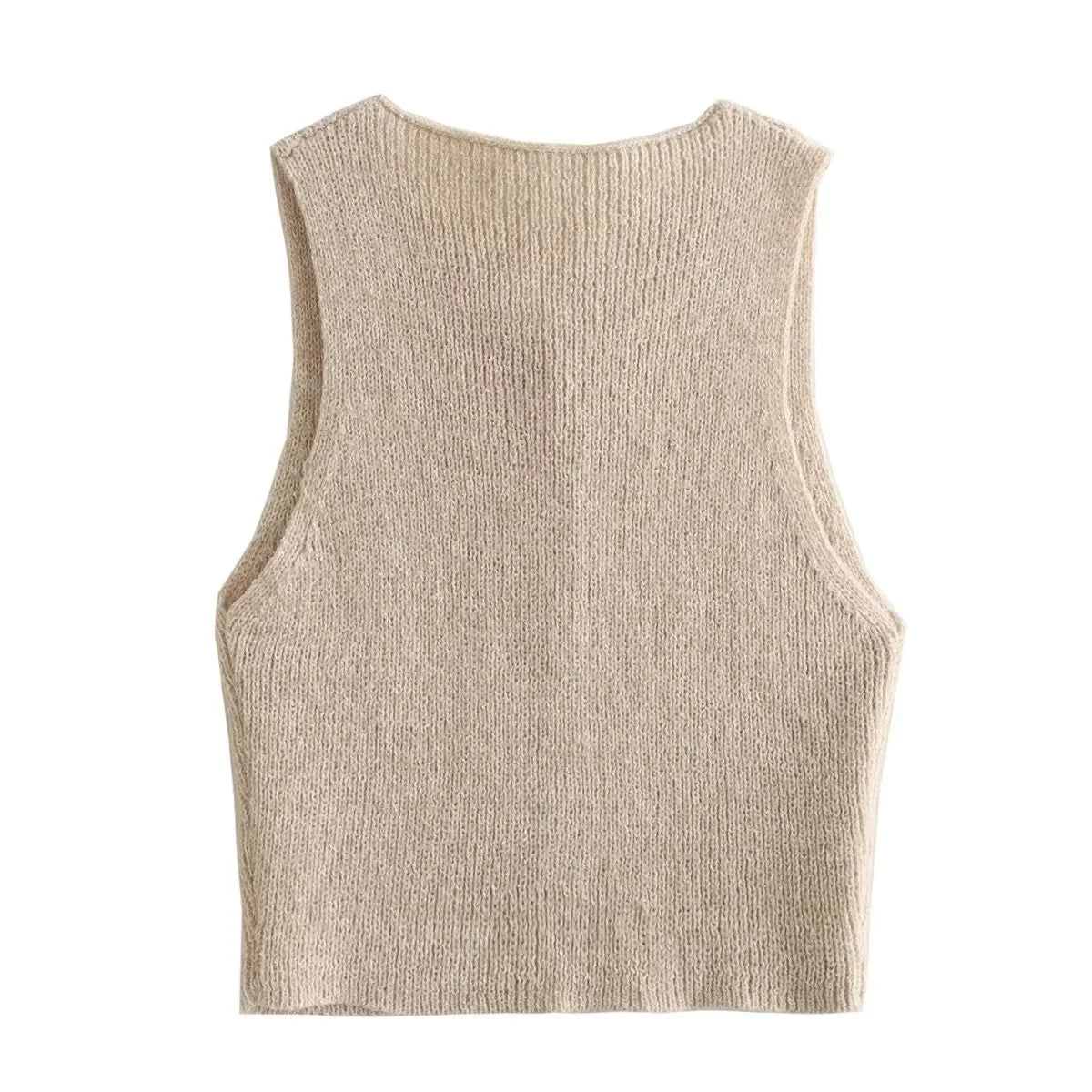 Vests- Button-Up Knit Vest Top for Women- - Pekosa Women Fashion