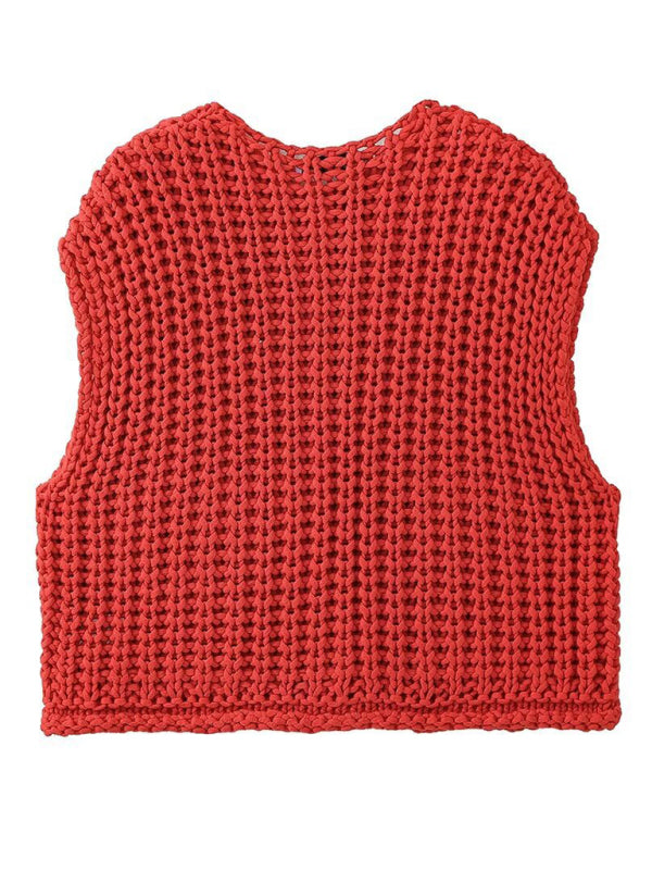 Gilet en tricot boutonné - Cardigan épais pour femme