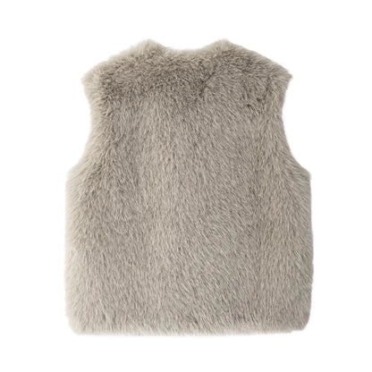 Vests - Faux Fur Vest Outerwear for Autumn Outings