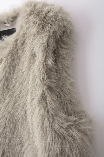 Vests - Faux Fur Vest Outerwear for Autumn Outings