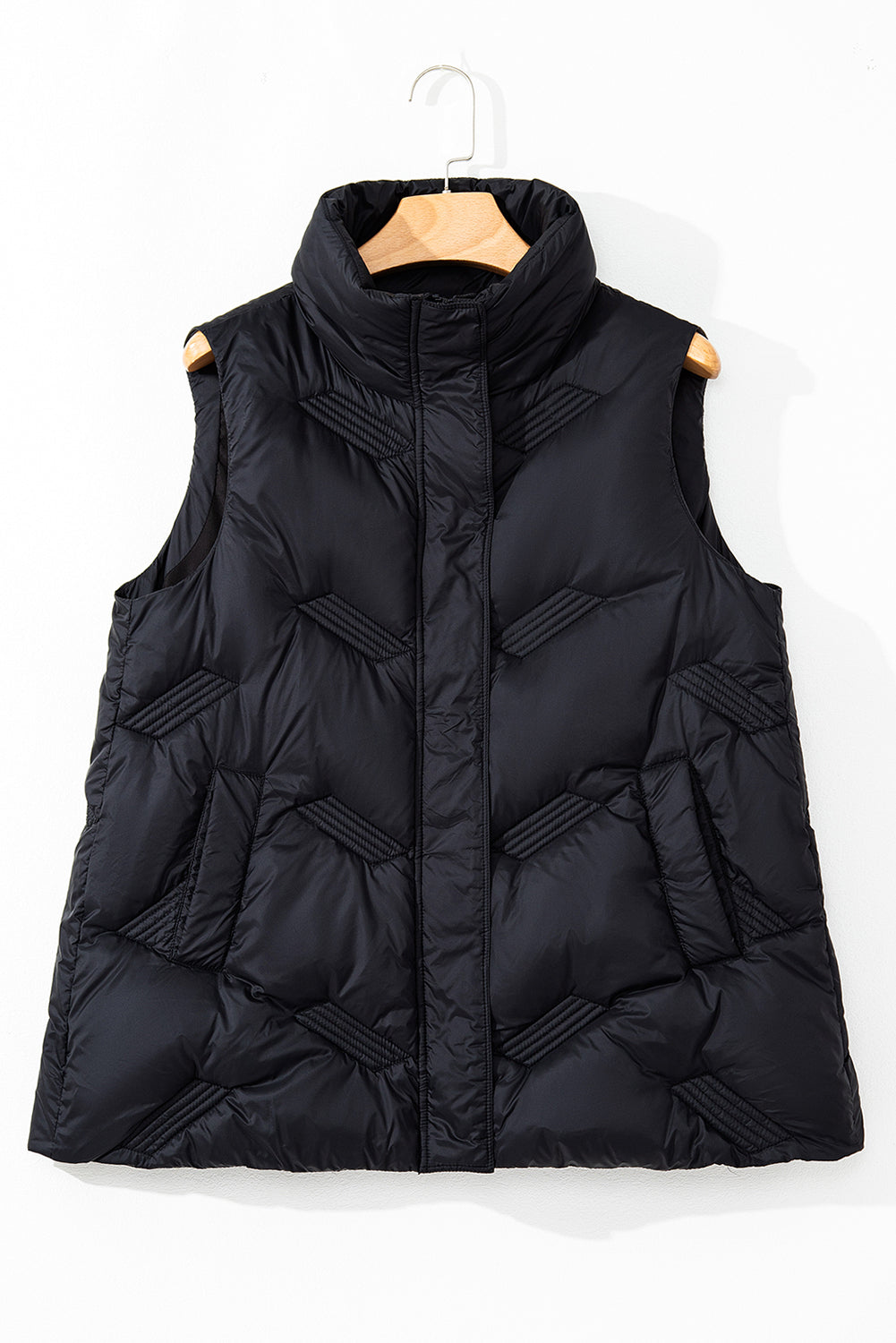 Vests - High-Neck Zip Quilted Vest – Essential Fall Layer