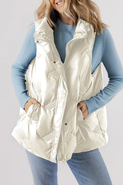 Vests - High-Neck Zip Quilted Vest – Essential Fall Layer