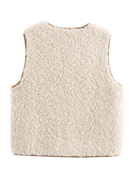 Vests - Sherpa Lined Tie-Up Vest