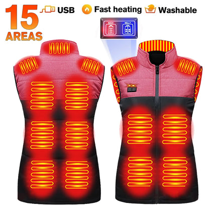 Vests - USB 21 Heating Zones Vest Winter Outerwear