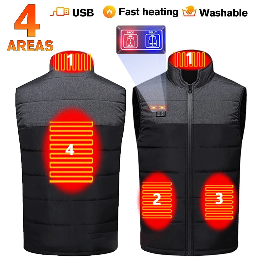 Vests - USB 21 Heating Zones Vest Winter Outerwear