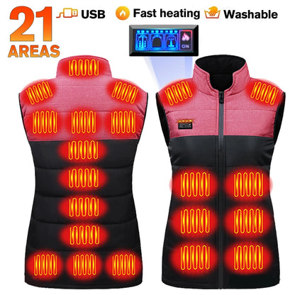 Vests - USB 21 Heating Zones Vest Winter Outerwear