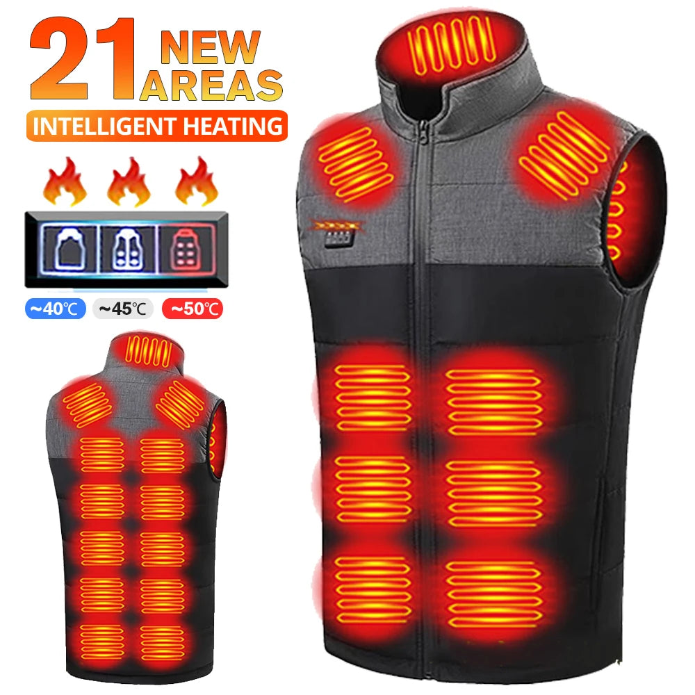 Vests - USB 21 Heating Zones Vest Winter Outerwear