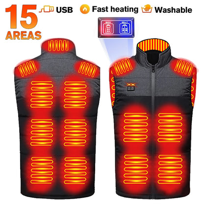 Vests - USB 21 Heating Zones Vest Winter Outerwear