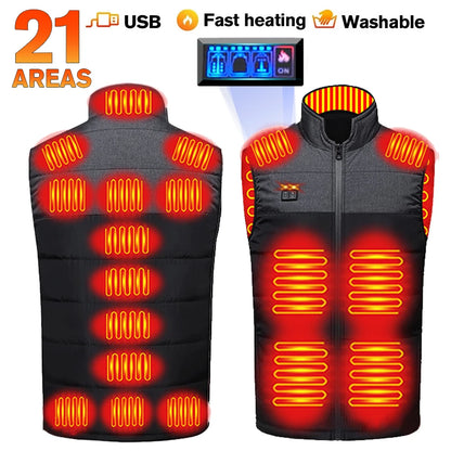 Vests - USB 21 Heating Zones Vest Winter Outerwear