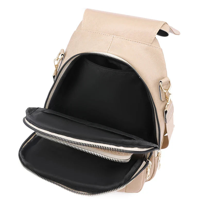 - Waterproof PU Leather Backpack for Daily Use- - Pekosa Women Fashion