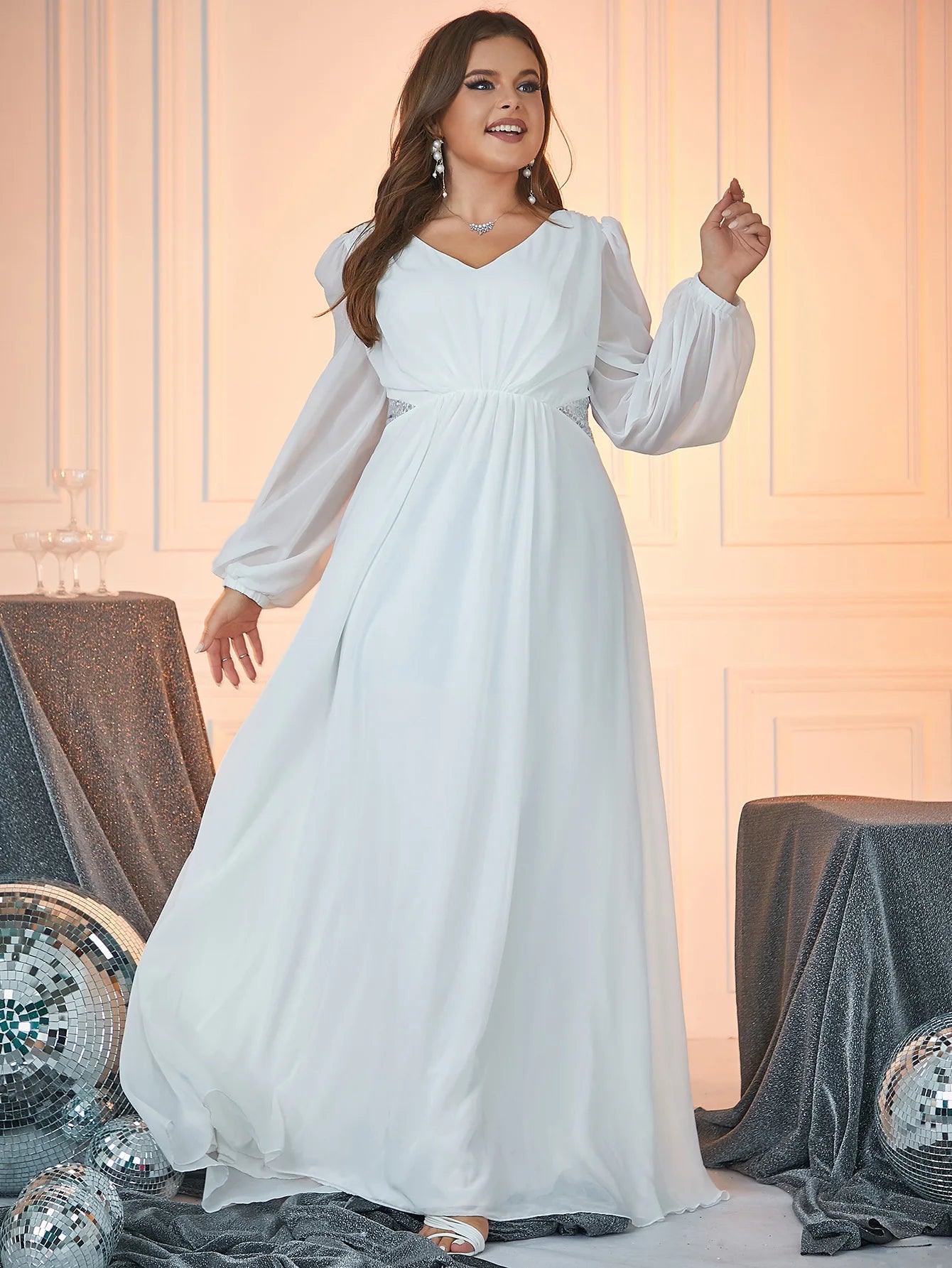 Wedding Dresses - Classic Bridal Gown Plus Size Long Sleeve Wedding Dress