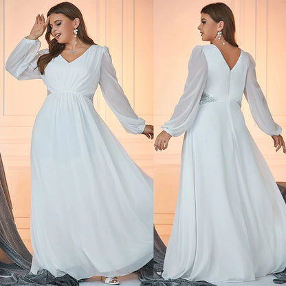 Wedding Dresses - Classic Bridal Gown Plus Size Long Sleeve Wedding Dress