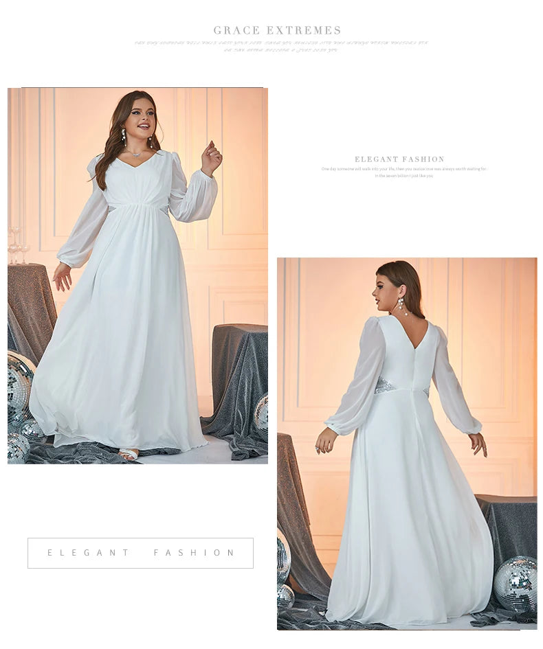 Wedding Dresses - Classic Bridal Gown Plus Size Long Sleeve Wedding Dress