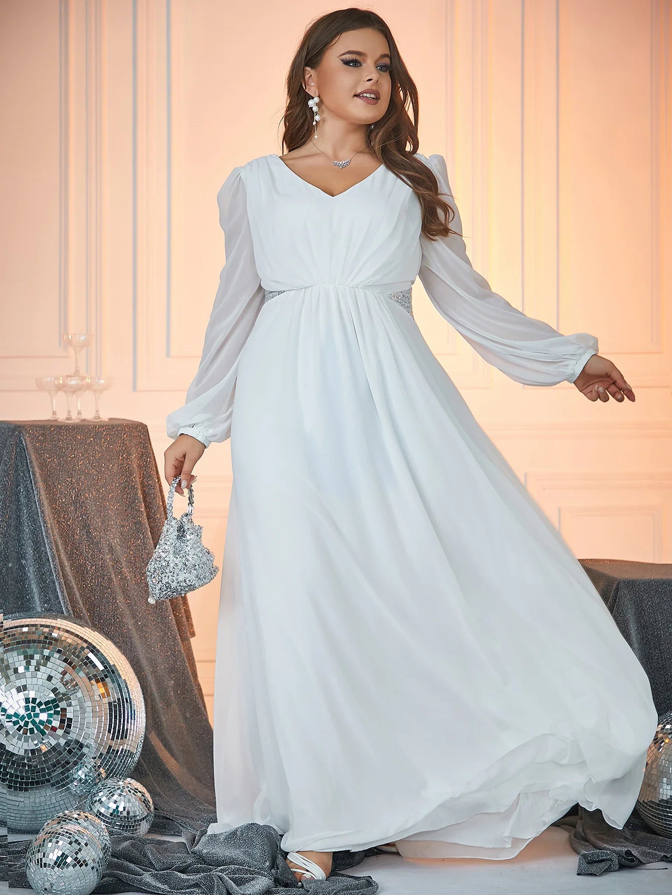 Wedding Dresses - Classic Bridal Gown Plus Size Long Sleeve Wedding Dress