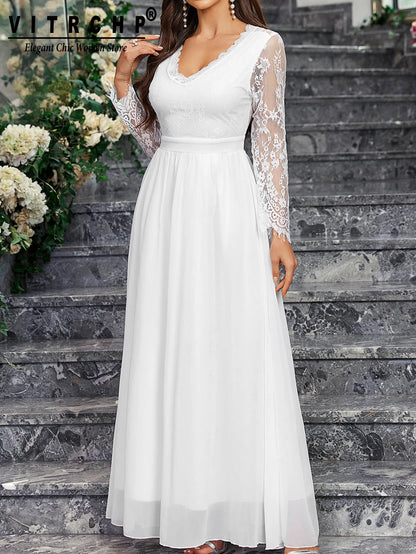 Wedding Dresses - Lace Sleeve Backless Wedding Gown Formal Bridal Dress