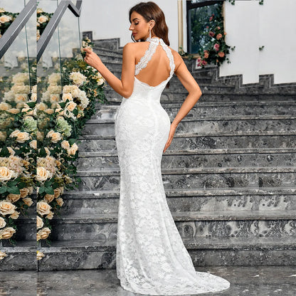 Wedding Dresses - Mermaid Bridal Gown Lace Wedding Dress for Vineyard Nuptials